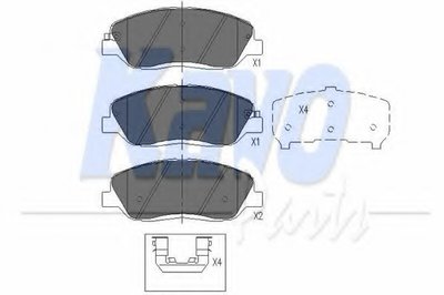 Комплект тормозных колодок, дисковый тормоз KAVO PARTS купить