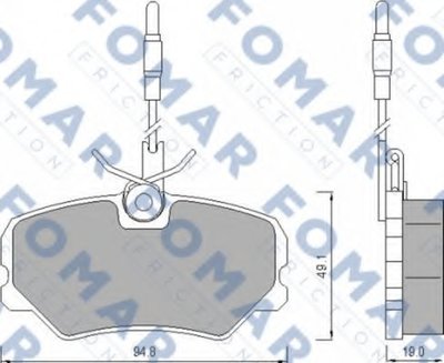 Комплект тормозных колодок, дисковый тормоз FOMAR Friction купить