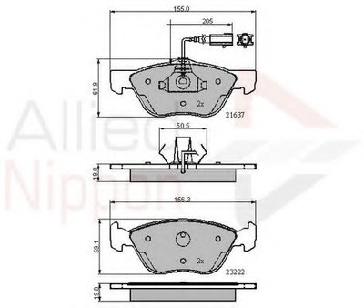 Комплект тормозных колодок, дисковый тормоз ANL Braking COMLINE купить