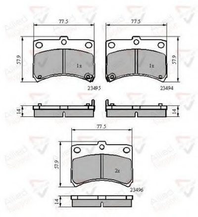 Комплект тормозных колодок, дисковый тормоз ANL Braking COMLINE купить