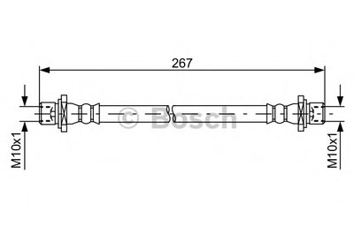 Шланг тормозной (задний) Subaru Legacy III-IV 98-09 (L=235mm) (L)
