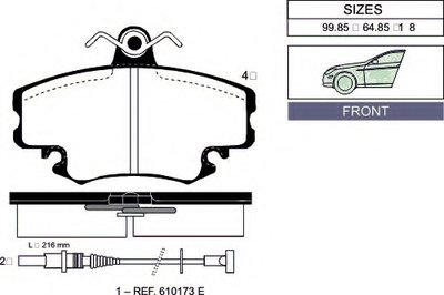 Комплект тормозных колодок, дисковый тормоз Front brake pads for RENAULT/PEUGEOT/DACIA GOODWILL купить