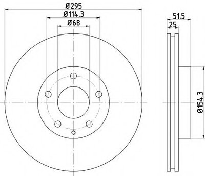 Диск тормозной (передний) Mazda 3 1.5D/2.0/2.2D 13-/CX-3 15- (295x25) PRO