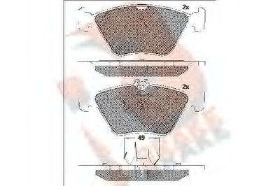 Комплект тормозных колодок, дисковый тормоз R BRAKE купить