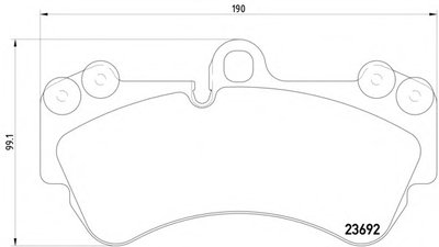 Колодки тормозные (передние) Porsche Cayenne/VW Touareg 02-10 (Brembo) (190x99,1x16.7)