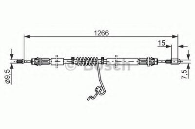 Трос ручника (задний) (R) Ford Transit 06-14 (1266/1066mm)