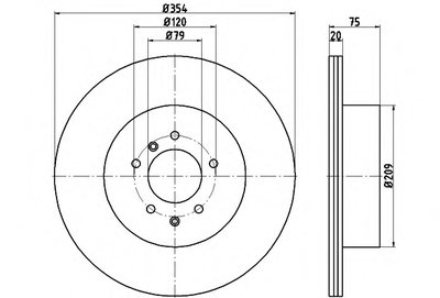 Диск тормозной (задний) Land Rover Discovery III 04-09/Range Rover 02-12 (354x20) PRO