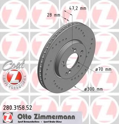 Тормозной диск SPORT BRAKE DISC COAT Z ZIMMERMANN купить