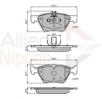 Комплект тормозных колодок, дисковый тормоз ANL Braking COMLINE купить