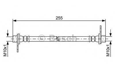 Шланг тормозной (задний) Mitsubishi Lancer VIII/Outlender II 06- (L=235mm) (L)