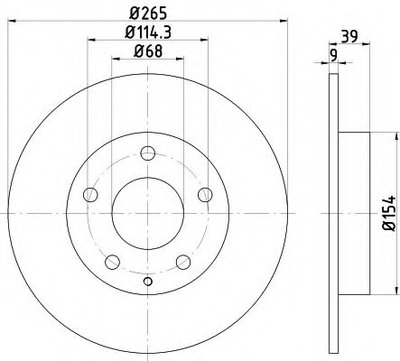 Диск тормозной (задний) Mazda 3 13-/CX-3 15- (265x9) PRO