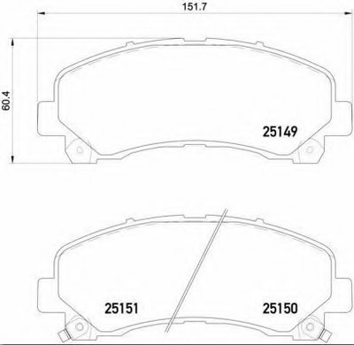 Комплект тормозных колодок, дисковый тормоз BREMBO купить