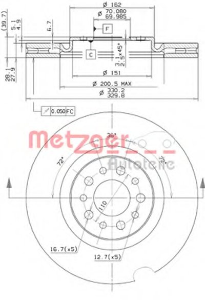 Тормозной диск AP METZGER купить