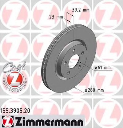 Тормозной диск COAT Z ZIMMERMANN купить