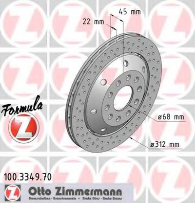 Тормозной диск FORMULA Z BRAKE DISC ZIMMERMANN купить