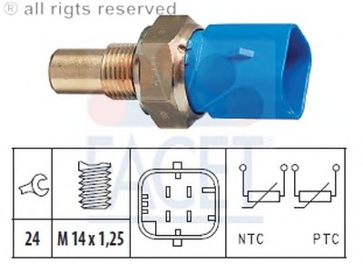 Датчик, температура охлаждающей жидкости; Датчик, температура охлаждающей жидкости; Датчик, температура охлаждающей жидкости FACET купить
