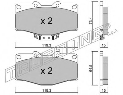Комплект тормозных колодок, дисковый тормоз TRUSTING купить