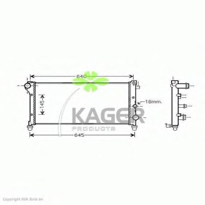 Радиатор, охлаждение двигателя KAGER купить