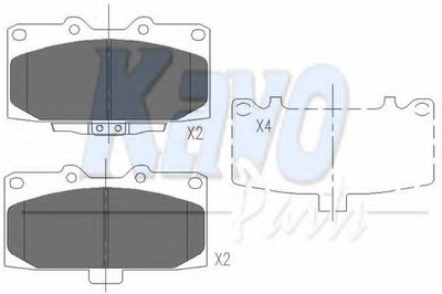 Комплект тормозных колодок, дисковый тормоз KAVO PARTS купить