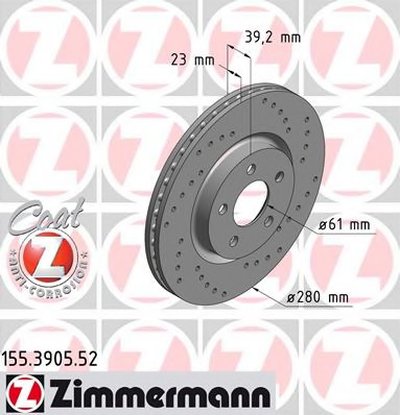 Тормозной диск SPORT BRAKE DISC COAT Z ZIMMERMANN купить