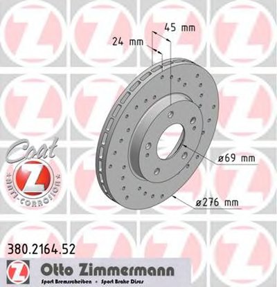 Тормозной диск SPORT BRAKE DISC COAT Z ZIMMERMANN купить