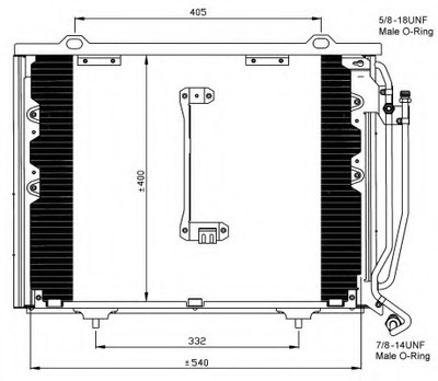 Радиатор кондиционера MB C-class (W202) 2.0/2.2CDI/2.5TD 95-00 (OM611/M111/OM605)