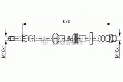 Шланг тормозной (передний) Audi A6/A7 10- (L=670mm)